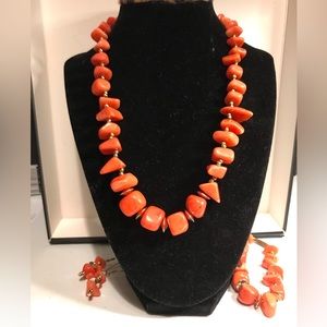 Coral Handmade Necklace Set